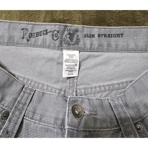 Roebuck & Co. Flat Front Slim Straight Chino Pants 2 Pairs Men's 34x32 - Picture 5 of 5
